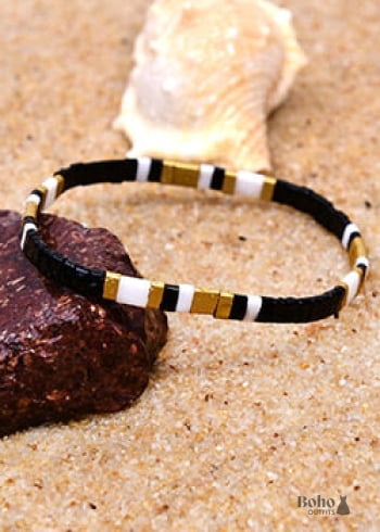 Pulsera Boho, Pulsera Tila Bead, Colorida